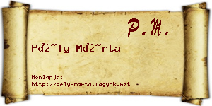 Pély Márta névjegykártya